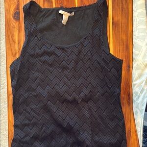 Black chevron patterned and lined Women's Top